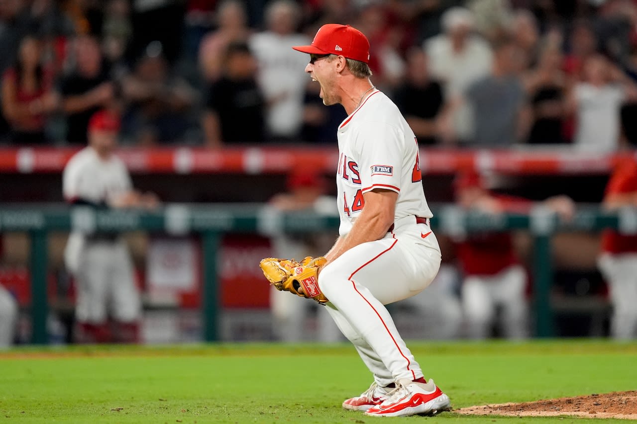 Angels reliever gets 1st save, fans last batter on fastest pitch in majors this season