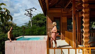 A Pink Pool in the Sky Buoys a Surprising Bali Home