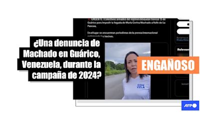 Venezolana Machado denunció un bloqueo para entrar a Guárico en 2023, no durante campaña de 2024