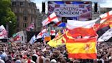 Crowds gather in central London for protest led by Tommy Robinson