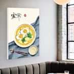 美食手繪風飯廳裝飾畫中式餐廳背景牆現代簡約壁畫餐飲店包間掛畫