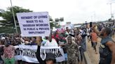 Scuffles at Nigeria protest against worst cost-of-living crisis in a generation