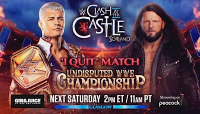 Cody Rhodes To Defend WWE Title In ‘I Quit’ Match Against AJ Styles At WWE Clash At The Castle