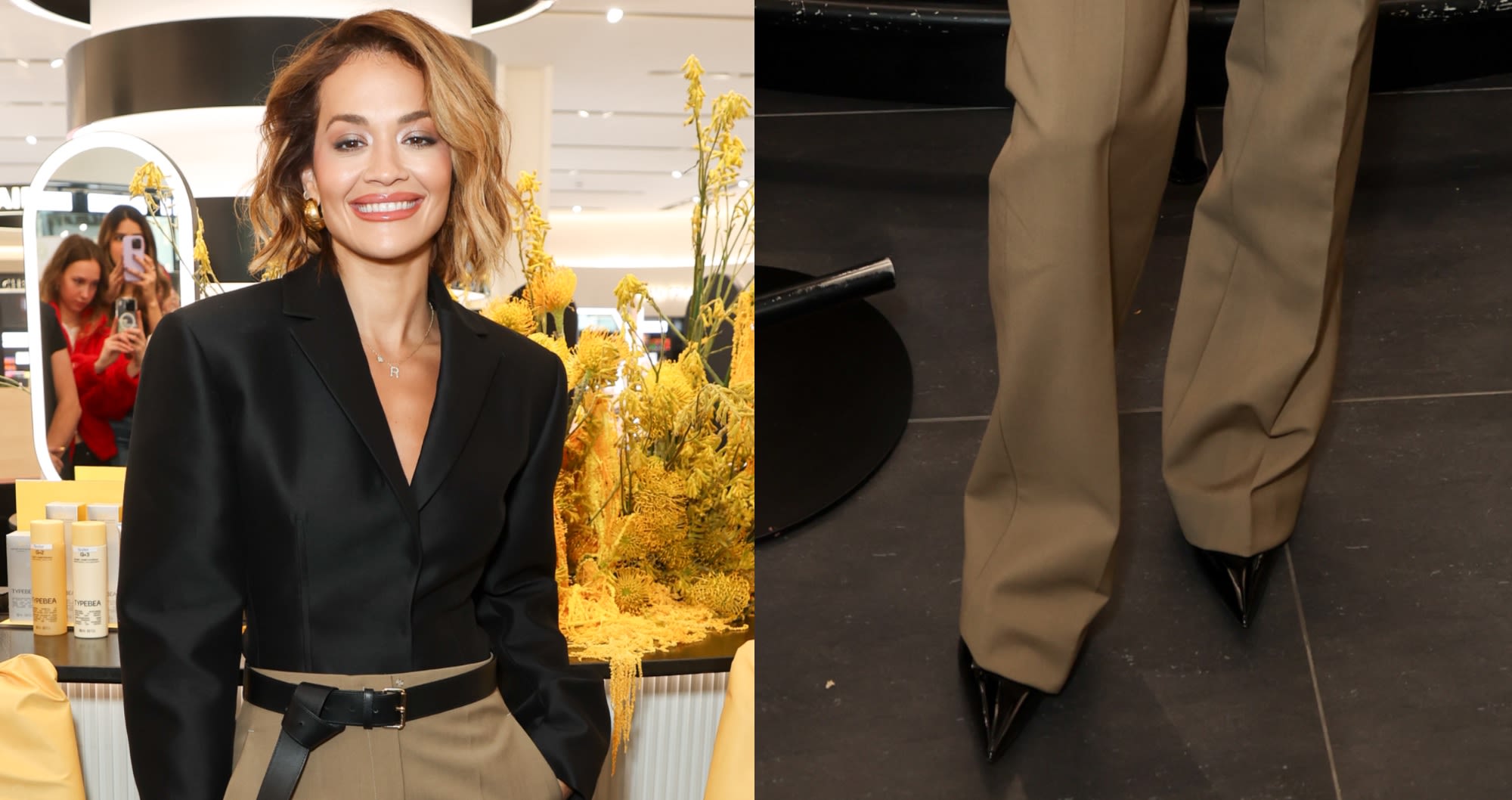 Rita Ora Gets Sharp in Poiny Pumps for Typebea Launch in London