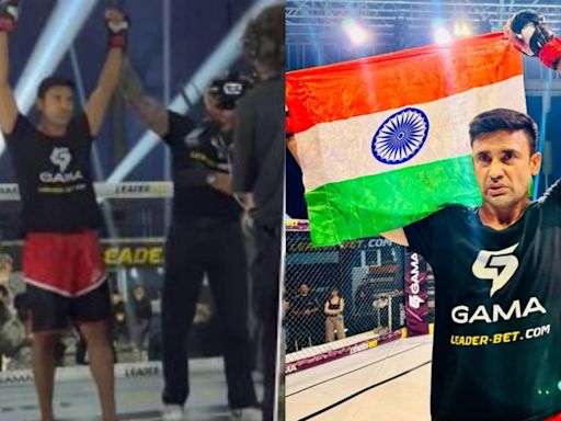 Indian Wrestler Sangram Singh Pins Pak Fighter Ali Raza Naseer In 1.30 Mins Via Submission On MMA Debut; Video Viral