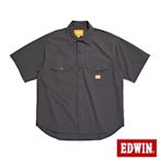 EDWIN 橘標 涼感機能寬版短袖襯衫-男-暗灰色