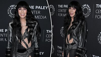 Cher, 77, turns back time in edgy cutout catsuit at ‘Bob Mackie: Naked Illusion’ premiere