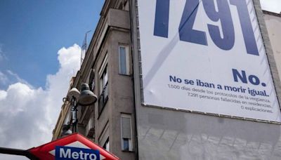Más Madrid retira las lonas que hacen referencia a los muertos de las residencias por orden de la Junta Electoral