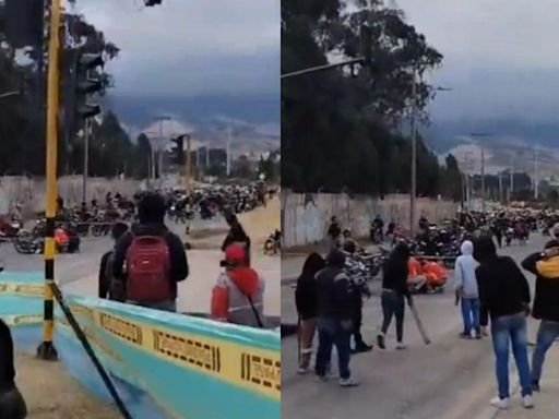 Se calentó el paro de camioneros en Bogotá: hay enfrentamientos a piedra por bloqueos