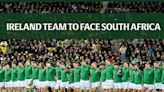 Ireland team to face South Africa in second test