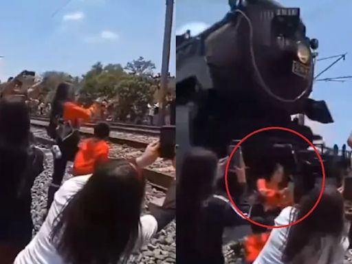 Impactante video: quiso sacarse una selfie durante el paso de un tren histórico y la locomotora la desnucó