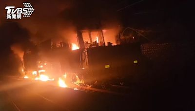 台鐵「砸道車」火燒車 也燒毀200公尺電車線