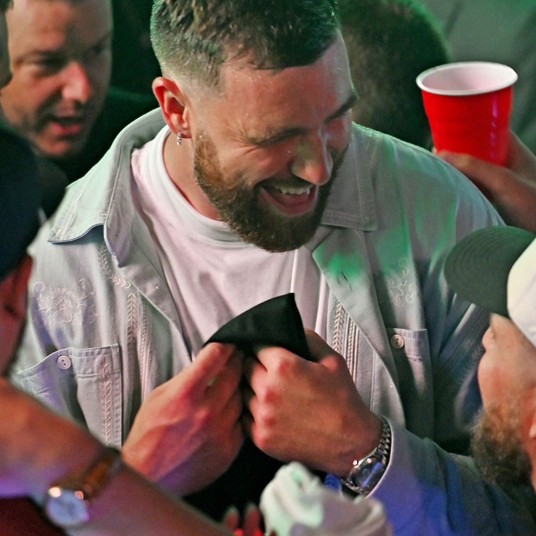 Travis Kelce Makes Surprise Appearance at Pre-2024 Kentucky Derby Party - E! Online