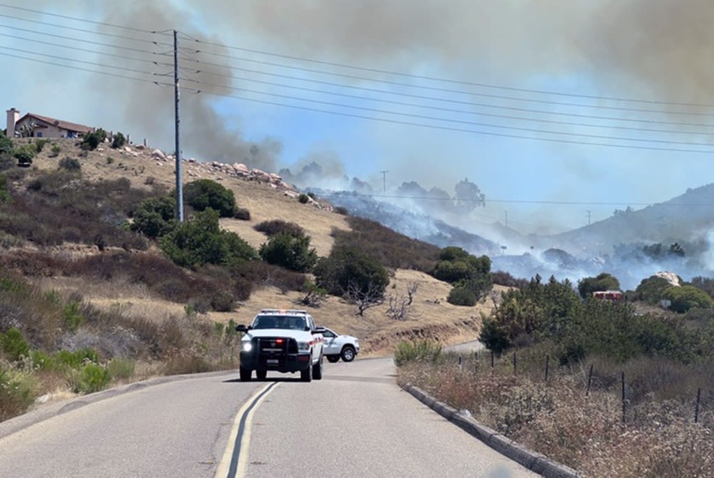 Evacuation warning issued as brush fire threatens homes in Jamul area