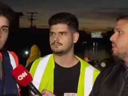 Ao vivo, homem grita 'Globo lixo' na CNN Brasil e leva invertida de repórter