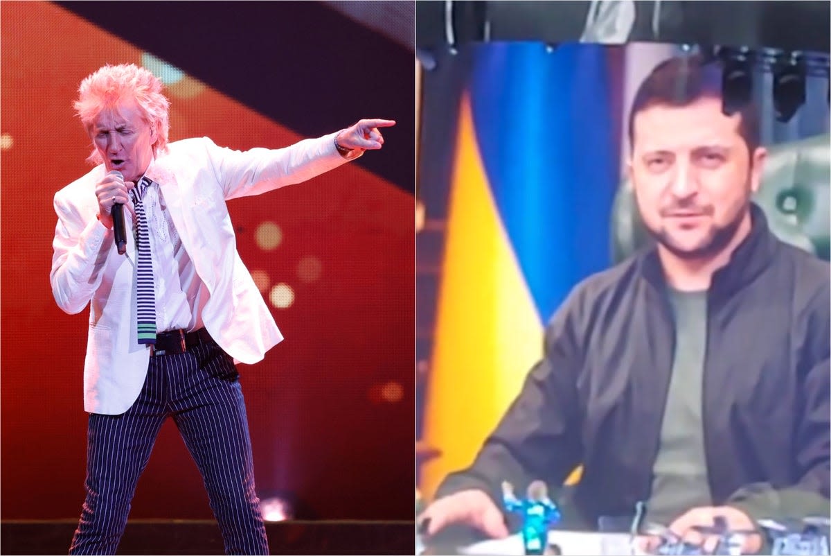 Rod Stewart ‘booed’ as he salutes Ukraine president Zelensky during Germany concert