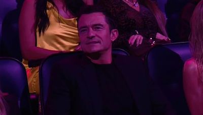 Orlando Bloom's confused face watching Katy Perry at 2024 MTV VMAs