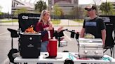 Check out a speaker with dancing flames for your next tailgate