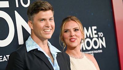 Scarlett Johansson jokes that her prenup required Colin Jost to cameo in “Fly Me to the Moon”