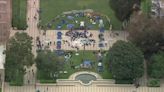 Pro-Palestinian demonstrators create barricaded encampment on UCLA’s campus