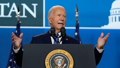 Biden says during news conference he's going to 'complete the job' despite calls to bow out