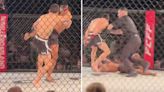 Horrific moment MMA fighter's leg snaps after 8 seconds before rival taunts him