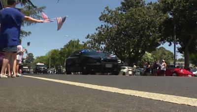 'We are here for them': Mourners line procession route as Vacaville Officer Matthew Bowen laid to rest