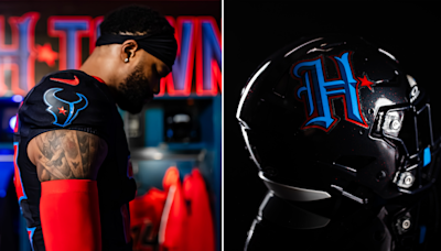 New uniforms: All-red Texans look to sport horns on helmet, all-blue with lighter blue 'H'