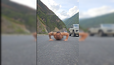 The Great Khali Motivates Fans with Push-Up Video on Himachal Highway