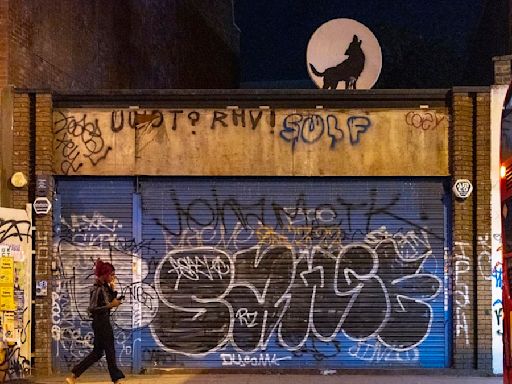 Banksy DENIES any involvement with the theft of his Howling Wolf art