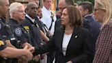 Kamala Harris visits site of Chicago 4 July mass shooting