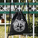 BTS 防彈少年團背包 韓國潮款 明星同款 BTS雙肩包 抽繩包  黑色 BTS下標處