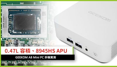 0.47L 勁細部、8945HS APU GEEKOM A8 Mini PC 拆機實測