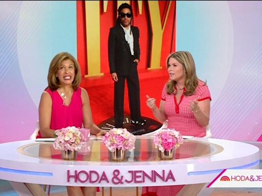 Hoda Kotb jokes that she would get into a "cage match with Gayle King" over Lenny Kravitz on 'Today With Hoda & Jenna'