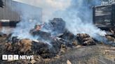 Essex and Suffolk crews tackle straw fire in Stoke-by-Nayland