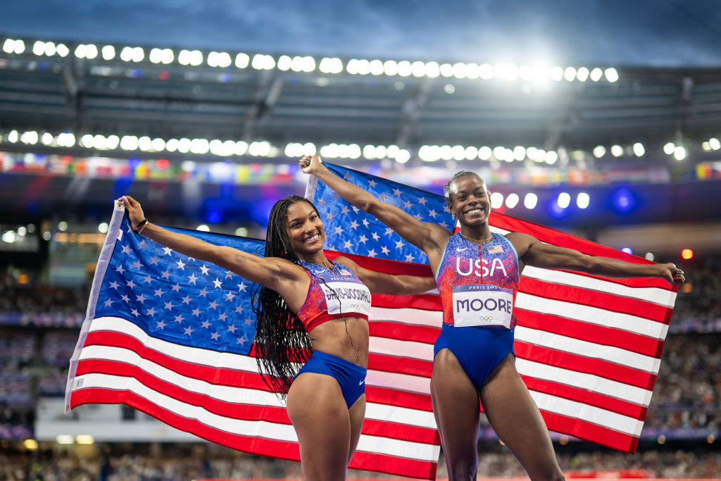 Tara Davis-Woodhall Wins First Olympic Gold In Women’s Long Jump, Jasmine Moore Gets Bronze