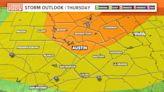 Severe weather possible in Central Texas beginning Wednesday evening through Thursday