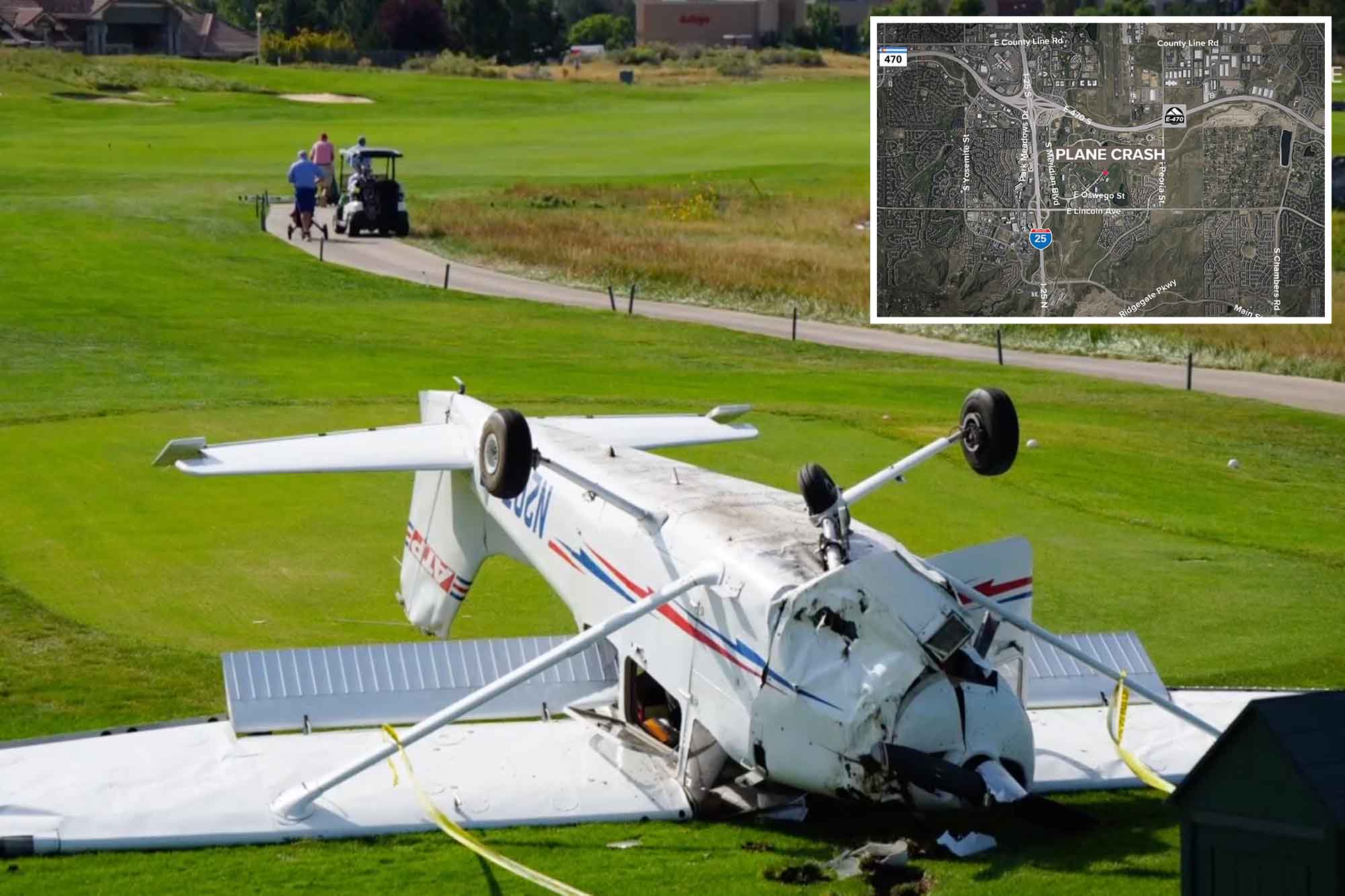 Airplane crashes on 7th hole of Colorado golf course ‘within 30 feet’ of golfers