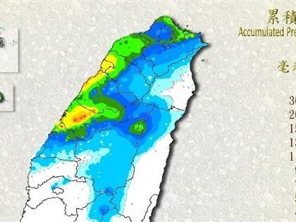 鋒面通過 新北清晨累積雨量石門區最大