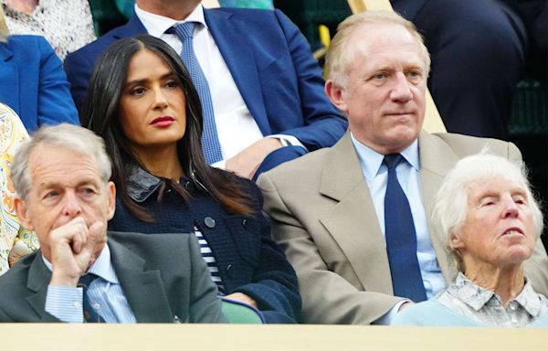 Salma Hayek and Husband François-Henri Pinault Watch Wimbledon from the Royal Box