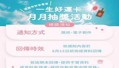 桃園好孕專車「一生好運卡」首月抽獎 50名孕媽咪可獲500元等值虛擬禮物卡