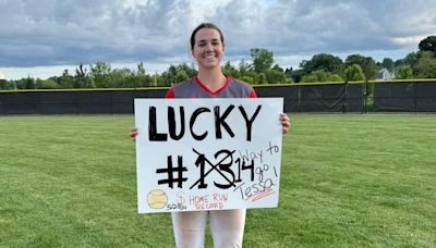 Spring Lake junior softball slugger smashes school home run record