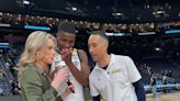 Sideline reporter Jamie Erdahl brought out a milkshake for the interview after Marquette's March Madness win. Shaka Smart had her drink it and she loved it.