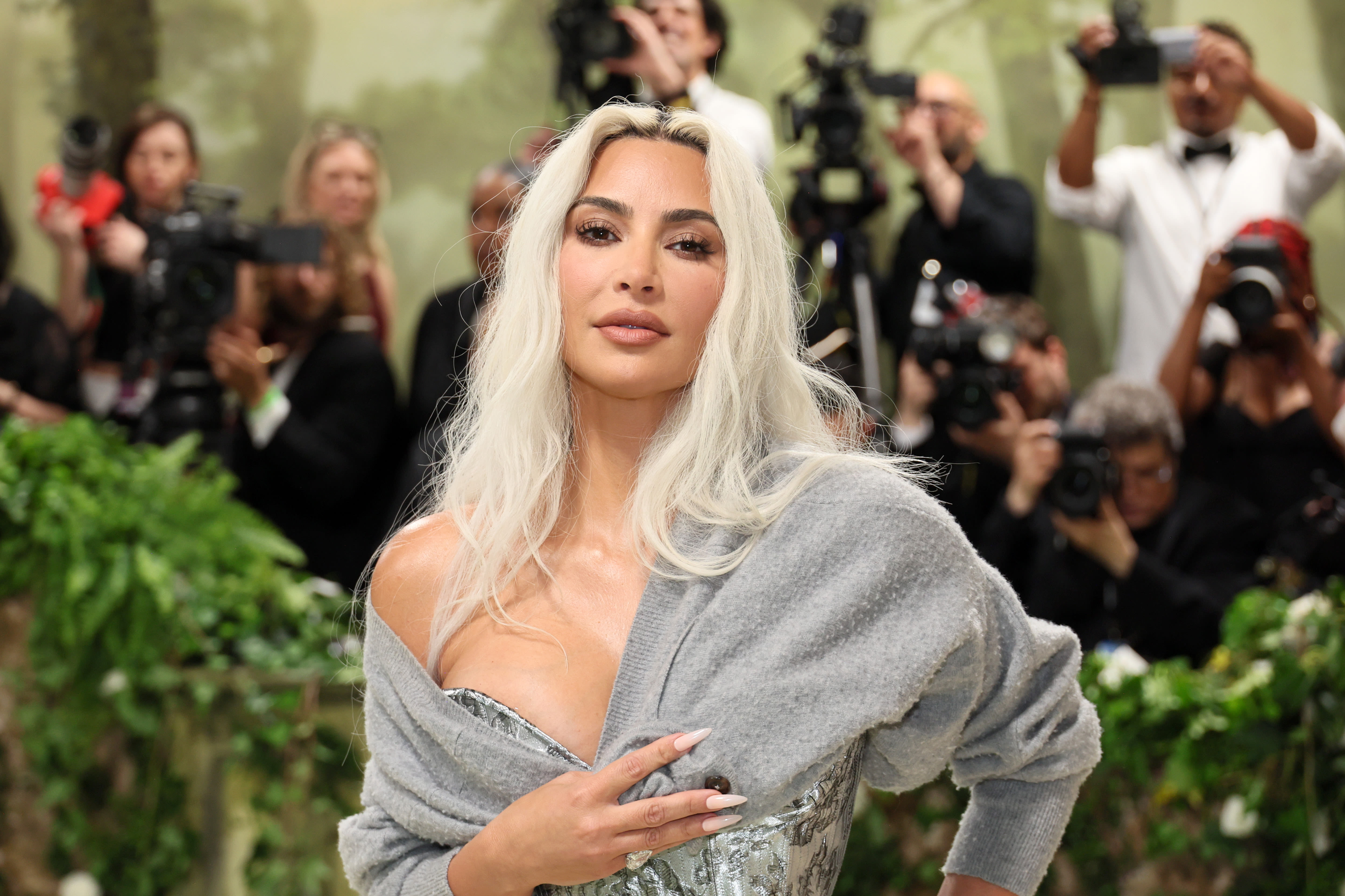 Kim Kardashian Opts for Cozy Cashmere and Corset Met Gala Ensemble