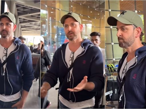Hrithik Roshan upset with paparazzi at airport: See, what you're doing?