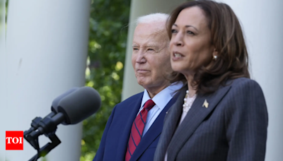 Joe Biden passes baton to Kamala Harris after agonising over poll data: Report - Times of India