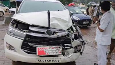 Satheesan escapes unhurt after car collides with police escort vehicle