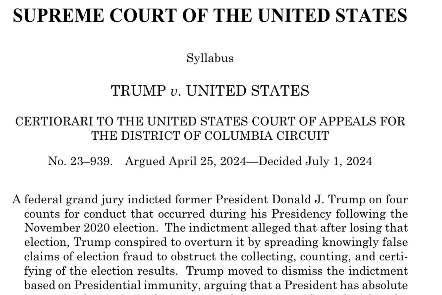 Read: Supreme Court's Trump presidential immunity opinion