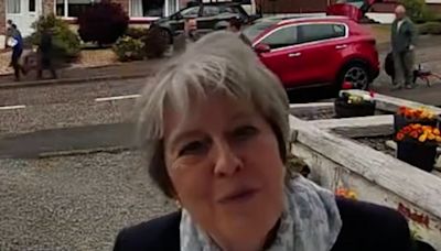 Theresa May leaves doorbell camera message while campaigning for Conservatives