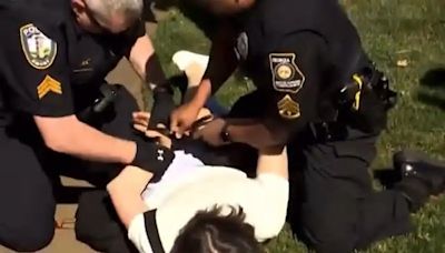 Watch: Emory University Professor protesting against Israel knocked down, handcuffed